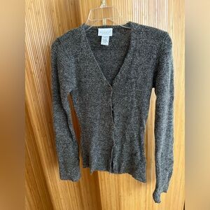 H&M Hennes Women's Gray Vneck Sweater cardigan L